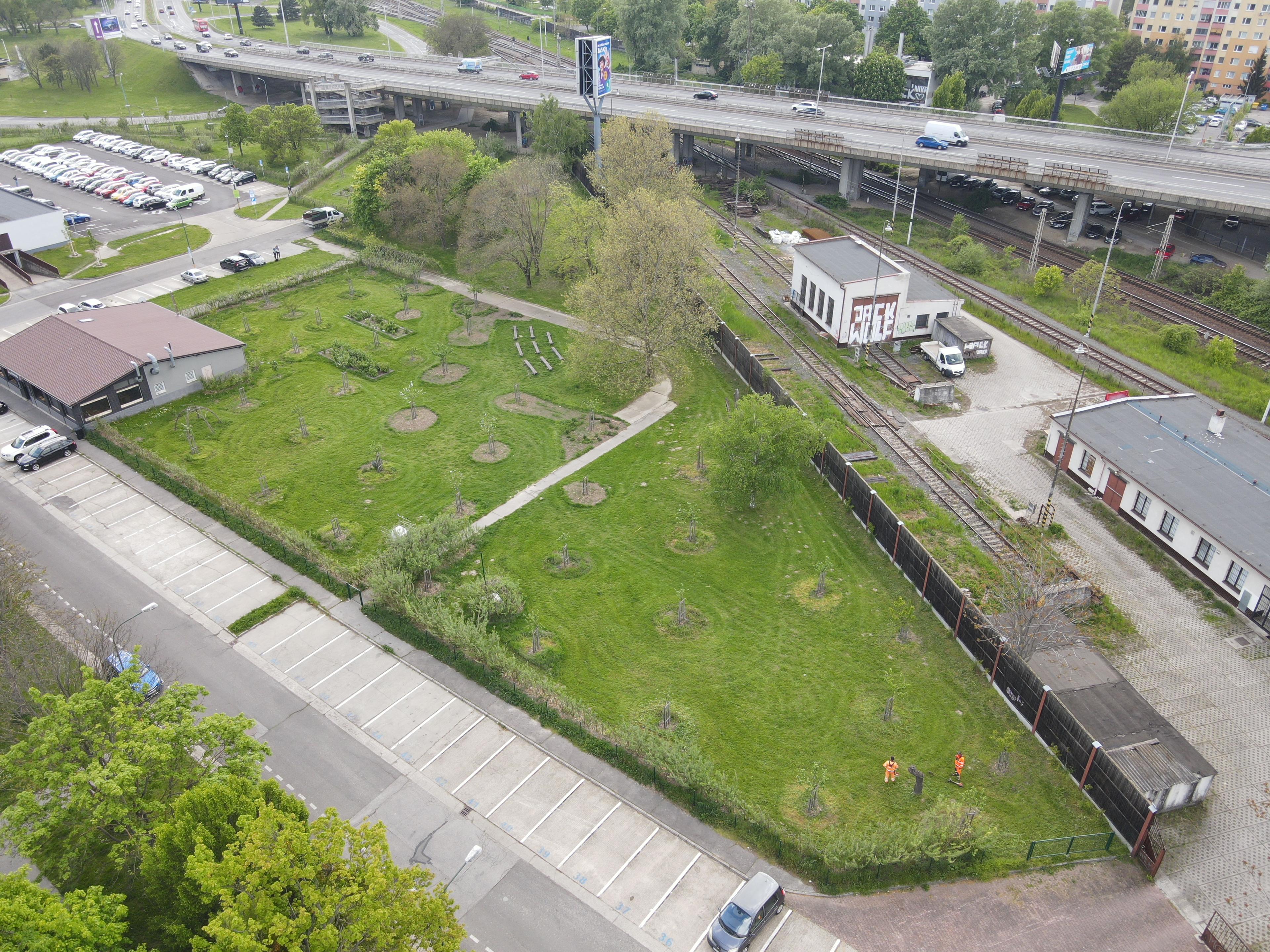 Mestský ovocný sad - pohľad zhora